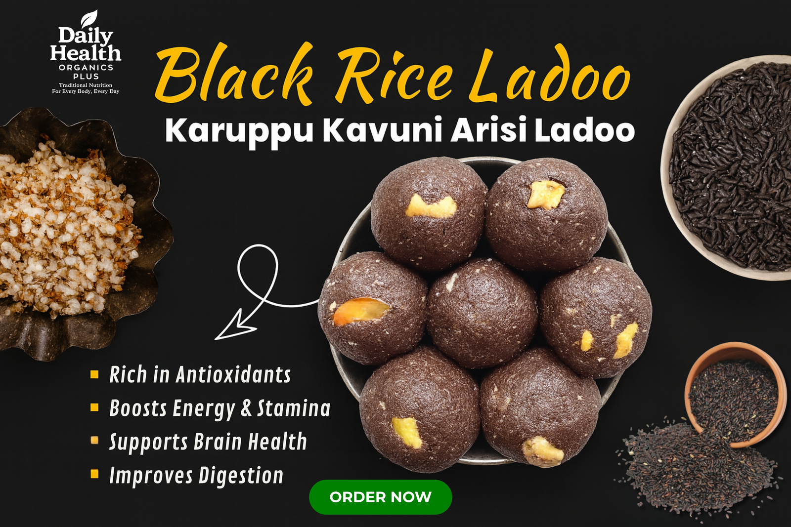 Karuppu Kavuni (Black) Rice Ladoo